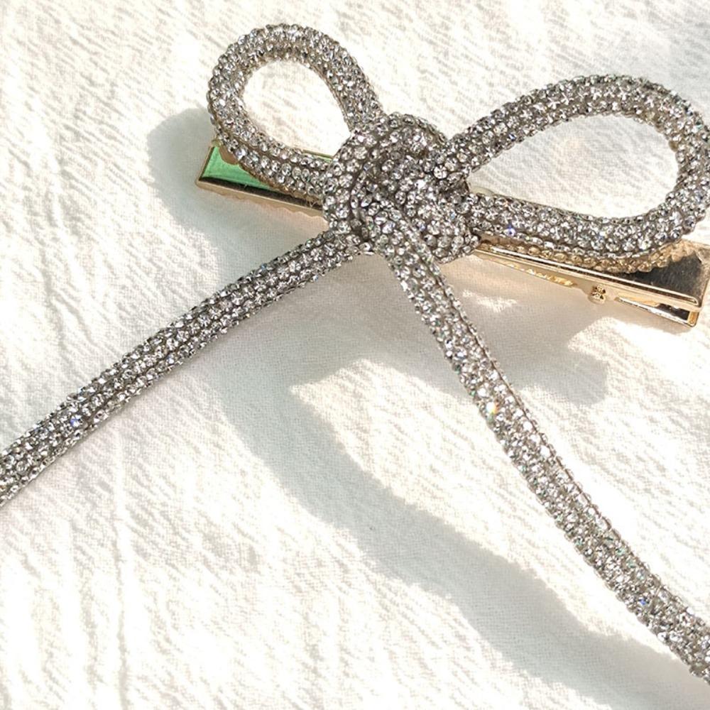 Rhinestone Bowknot Clips Crystal Accessories Fashion Brooch Pins  Girls