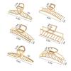 6Pcs Set Women Golden Hair Claw Clips Box Packaging Metal Shark Clip For Lady Elegant Hair Accessories