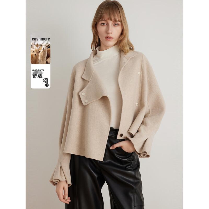ELLE Women s Cashmere Blend Double-Faced Wool Coat M
