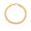 Unisex Stainless Steel Snake Bone Chain Bracelet - Gold Flat Design