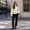 Women's Long Sleeve Turtleneck Sweater Loose Fit Knit Pullover Top for Fall Winter Everyday Wear