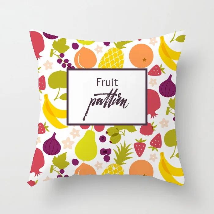 Fresh Summer Fruit Pineapple Watermelon Print Pillow Cover Office Chair Cushion Cover Fashionable Luxury Home Decoration