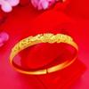 Fashionable Sand Gold Simulated Bracelet For Women Vintage Elegant Gold Plated Wedding Decoration Peacock Bracelet Long