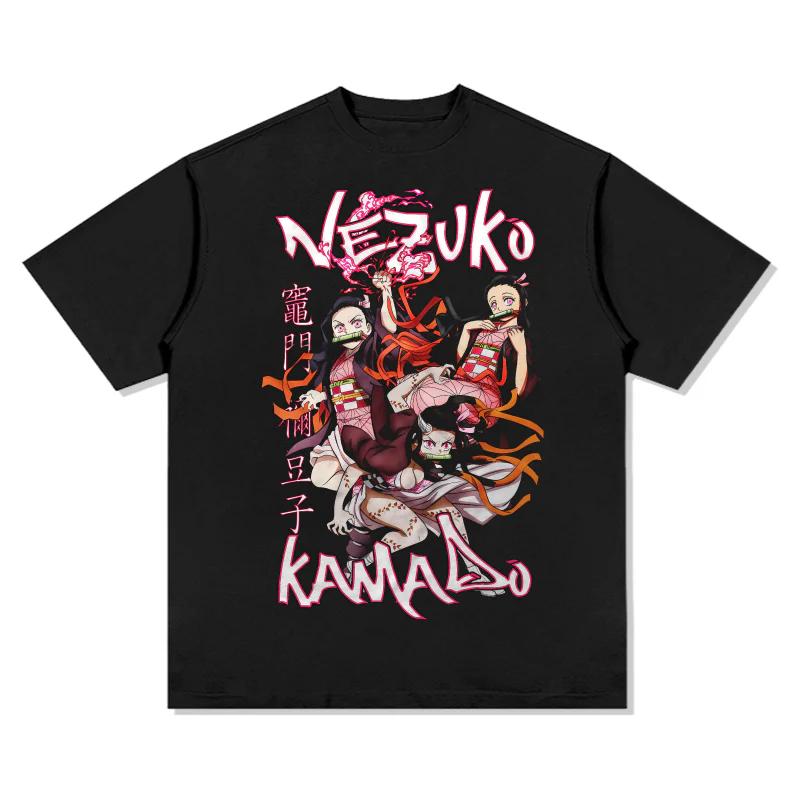 

Demon Slayer Japanese Anime Pure Cotton Tshirt 2026 Summer Unisex Women Anime Enthusiasts Fashion Casual Retro Streetwear Tshirt S