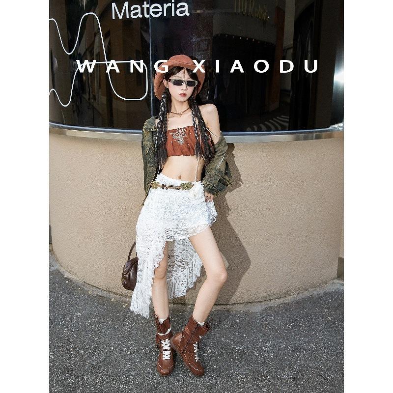 Cowhide~ Wang Xiaodu inner height increase 5cm boots Maillard short boots women's sports retro Martin boots boxing boots