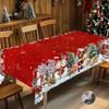 Vánoční vintage ubrus na stůl ve stylu farmářského domu s potisky Santa Clause, sobů a vánočního stromečku. Obdélníkové a kulaté velikosti pro vánoční/novoroční večírky, kuchyň, vnitřní &