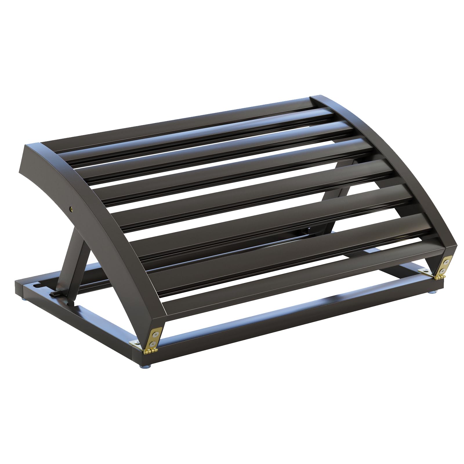 

Focieulo Adjustable Foldable Ottoman with Three Angle Easy to Ideal for Home or Black Under-Desk Footrest, Height, Settings, Use, Telework, Office, чёрный