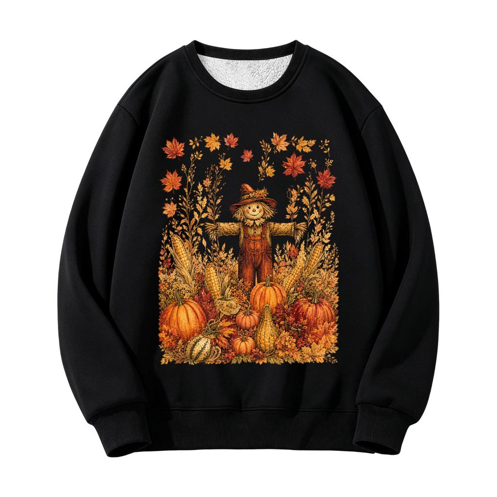 Women's Vintage Pumpkin Crewneck Sweatshirt Fall Long Sleeve Top
