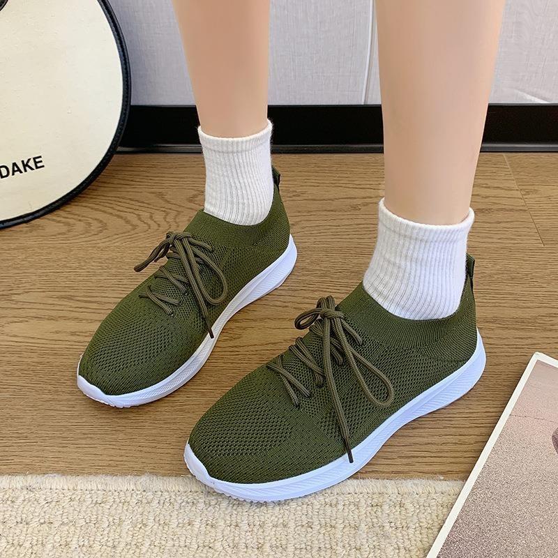 Frühling neue Mode Mesh Fly-Woven atmungsaktiv bequem vielseitig tragbar Schnürer lässige Sport Laufschuhe