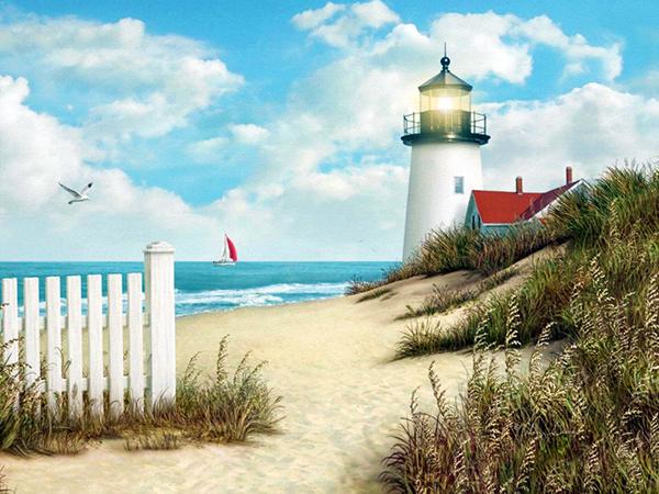 Diamond Painting Lighthouse Craft Kit 5D DIY Diamond Embroidery Garden Landscape Full Round Drill Home Decor