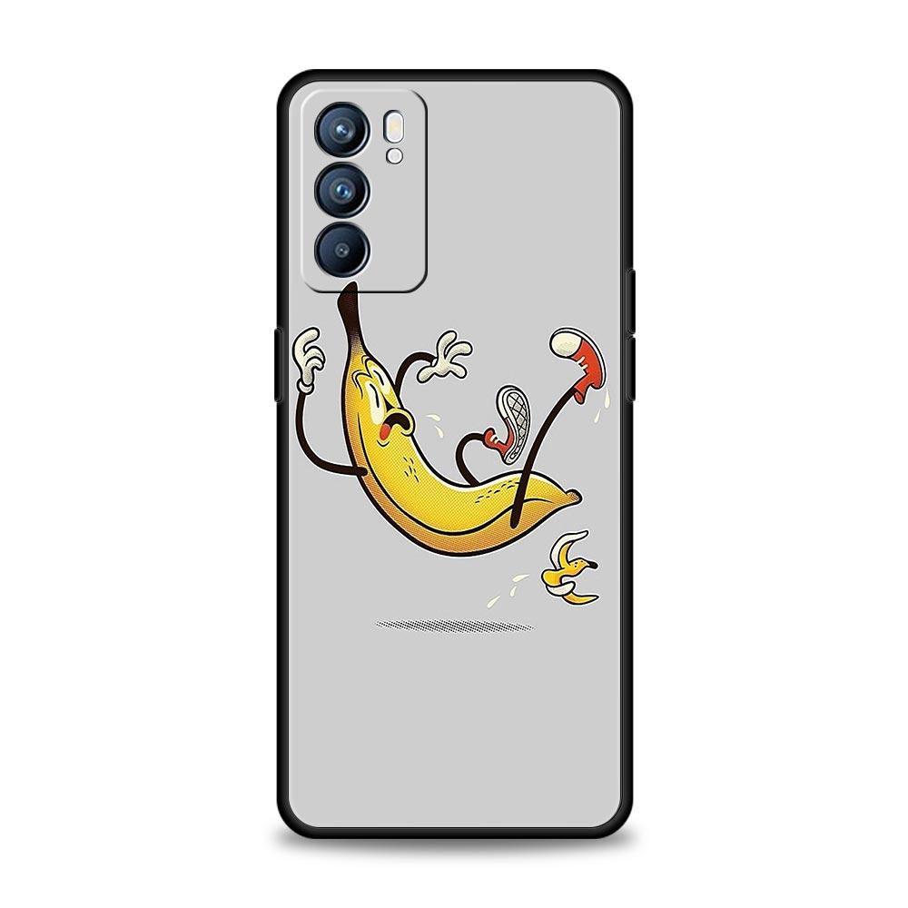 Funny Bite Apple Banana Phone Case For Oppo Reno 13 12 11 10 7 F Find X5 X6 A98 A80 A79 A78 A57 A54 A31 A17 Pro Soft TPU Cover