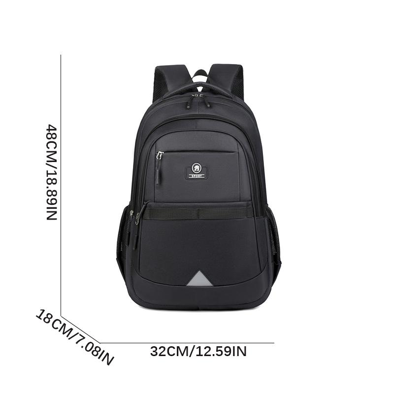 Large-capacity Student School Bag Casual Solid Color Backpack Material Oxford Men New Backpack Multi-functional Simple Bag