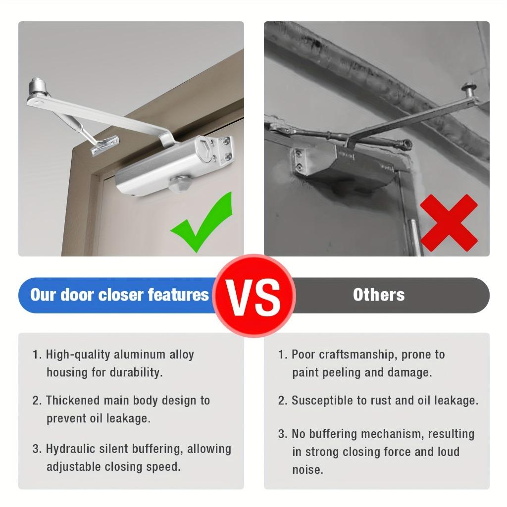 Automatic Door Closer - Matte Metal Finish, Touch & Remote Control, Hardware, Durable Metal Material, for Home/Office Use