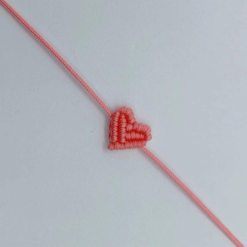 Handiwork Hand Knitting Peach Heart-Shaped Lucky Red Rope Bracelet Adjustable Women Bestie Charm Simple Men Couple Lovers Gift