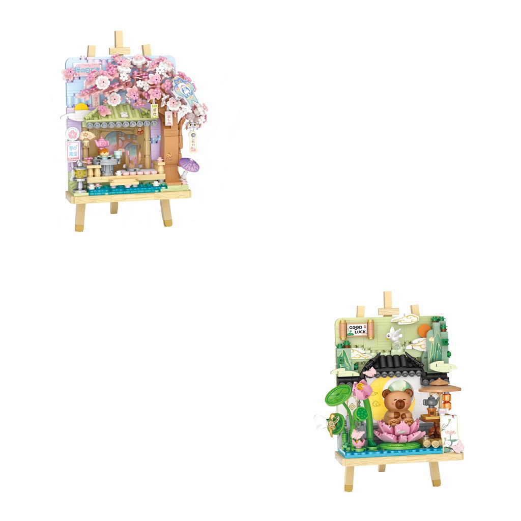 Loz Street Scene Series Architectural Model 3D Drawing Building Blocks Set Model Assembly Toy Ornament Kids Birthday Gift