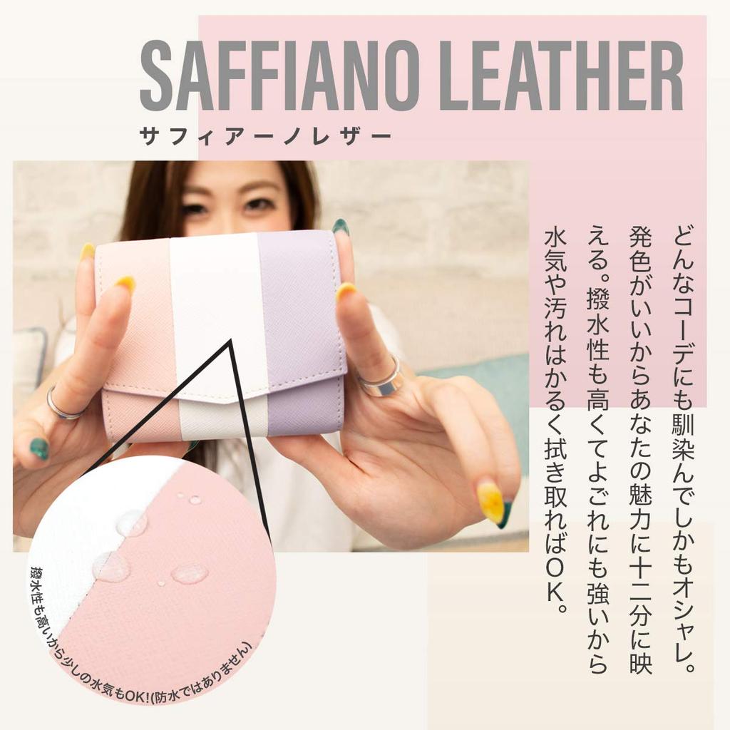 [MALTA] Mini Tri-fold Wallet for Women, Genuine Leather, Box-type Coin Purse, Card Slots, Saffiano Leather, Flap Closure, Compact, Small Wallet, Navy