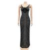 Rhinestone Mesh See-Through Camisole Bustier Long Dress