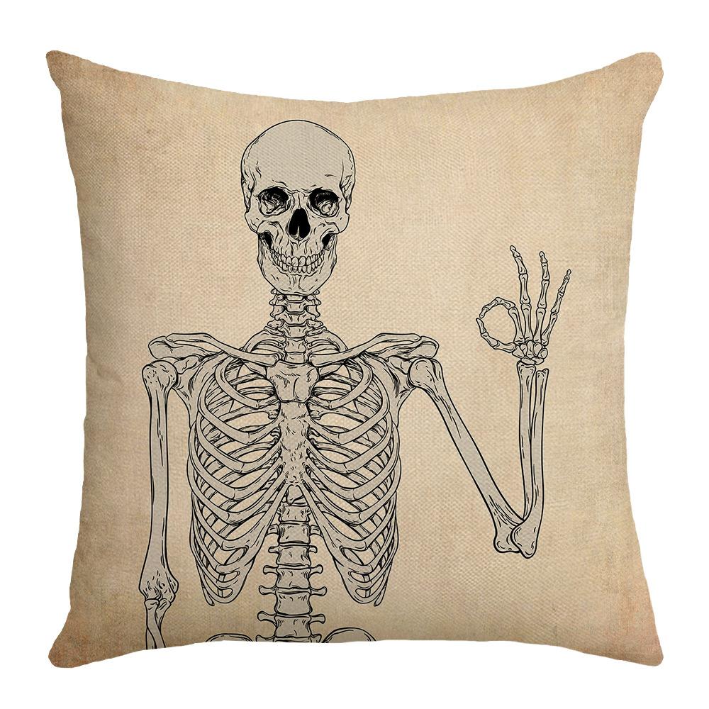 Halloween Decoration Pillow Skull Pillow Case Living Room Decoration Sofa Bedroom Pillow Bedside Pillow
