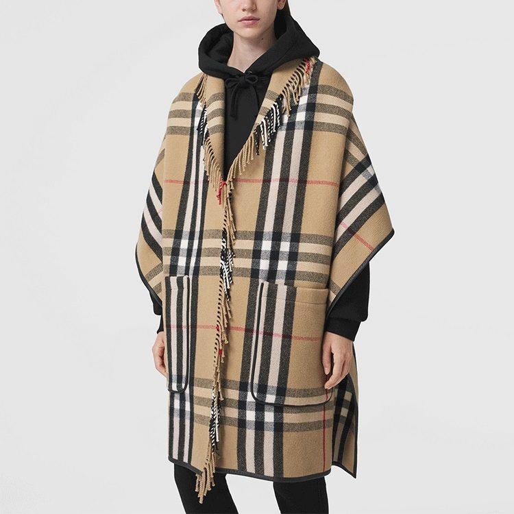 Burberry Women's Wool And Cashmere Mantel Coat Beige 80496921