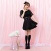 [Yumetenbo] Mass-produced Landmine Style Clothing [Dear My Love] Women's Tiered Flare Mini Skirt 533511 Black x Rose Yumetenbo