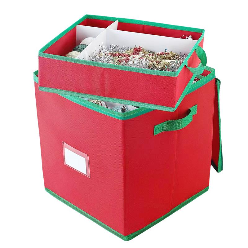 A34R Christmas Ornament Storage Box Foldable Holds Up To 64 Decorations Balls Holiday Case With Lid