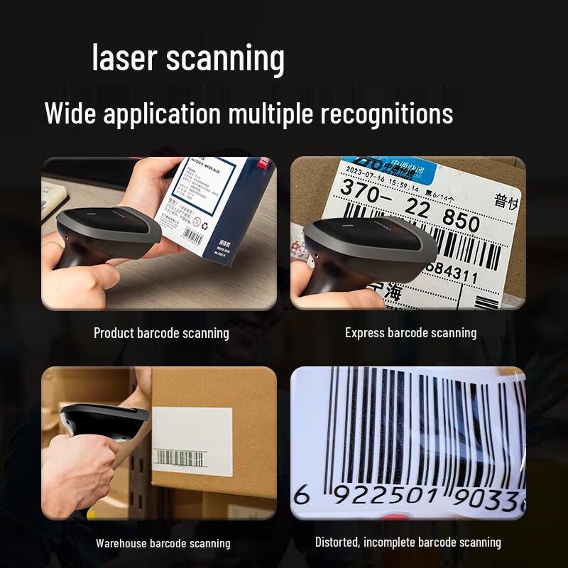 Deli 14881B Wireless 1D Barcode Scanner