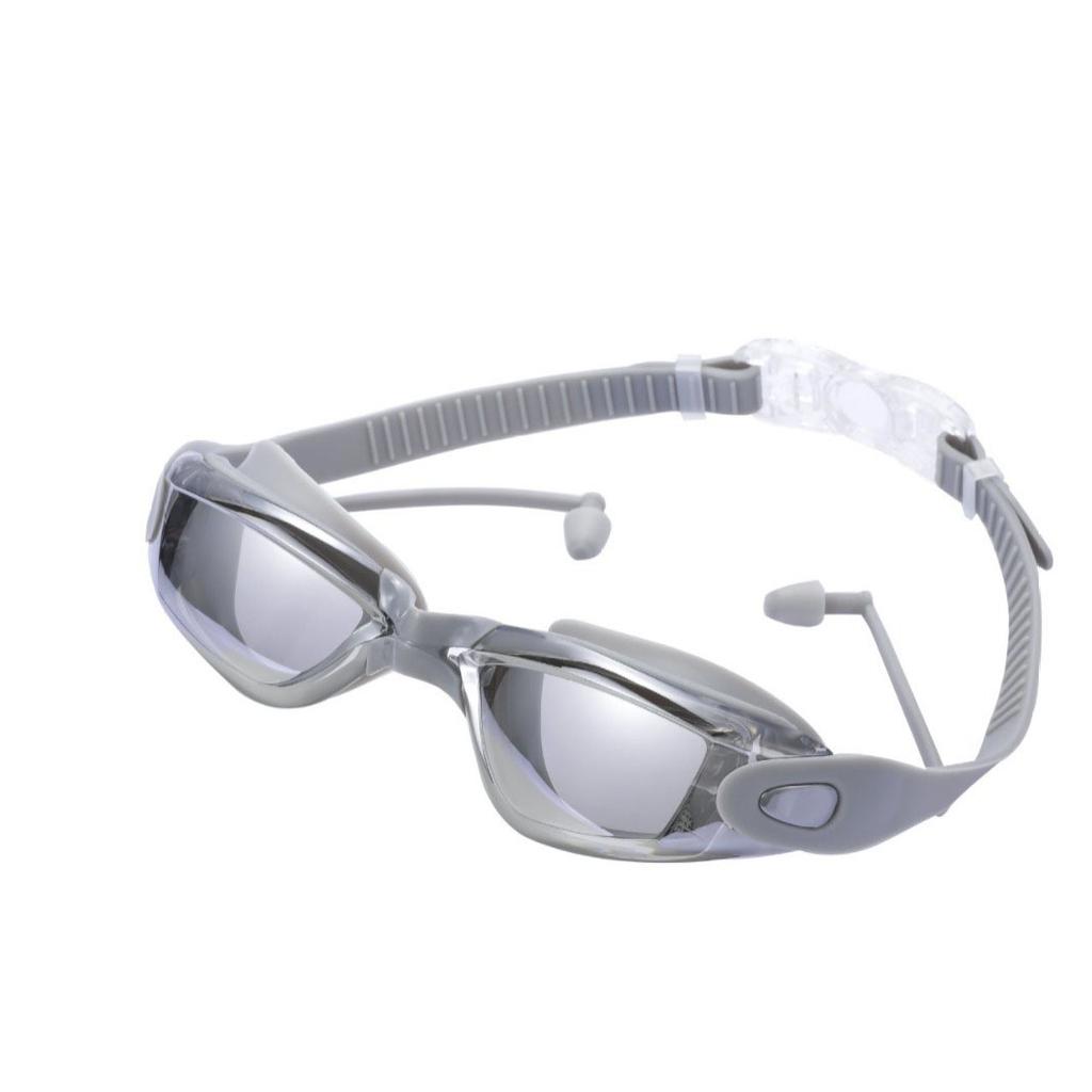 Professionelle galvanisierte Schwimmbrille HD Einteilige Ohrstöpsel Wasserdicht und Antibeschlag Schwimmbrille Gegen Infiltration