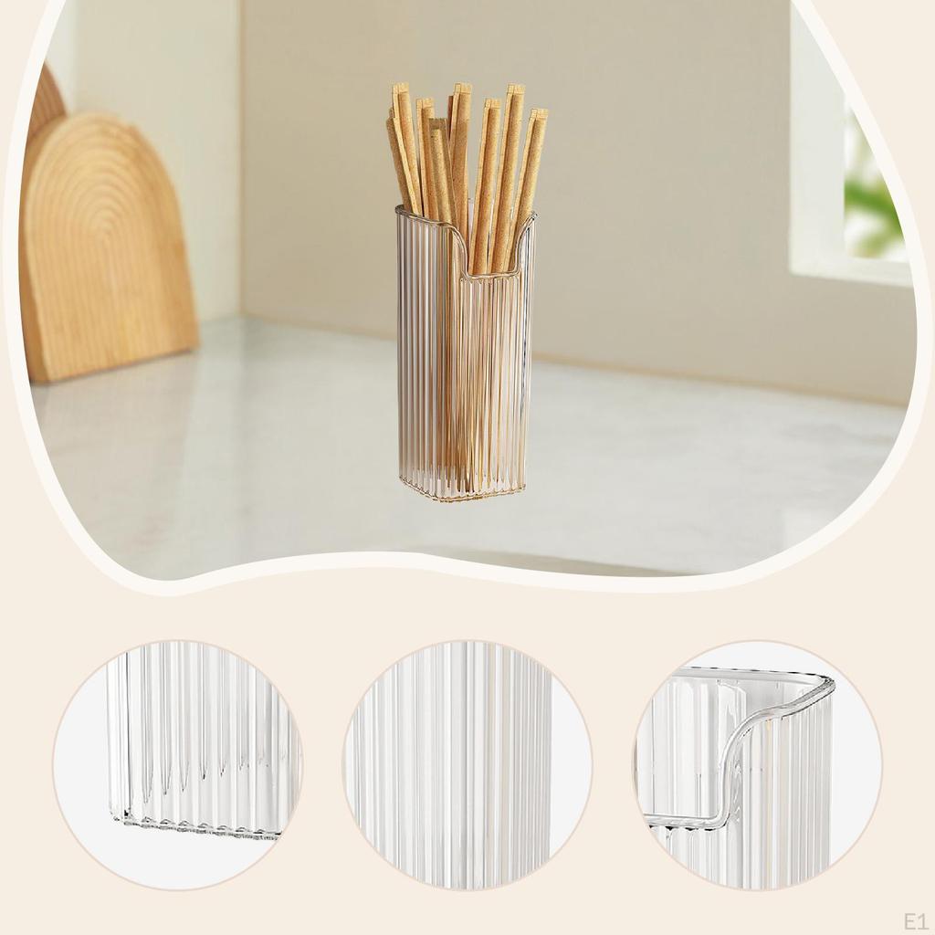 Clear Utensil Holder Container Knives Spoon Desk Organizer Storage for Paintbrushes Office Cooking