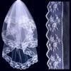Yousheng Lace Veil Short Face Covering Retro Style Halloween Head Accessory with Exquisite Lace Binding Comb Veil for Gothic Bridal Lolita