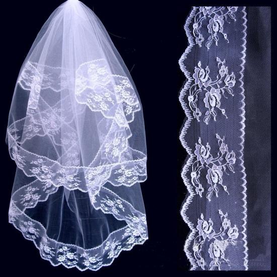 Yousheng Lace Veil Short Face Covering Retro Style Halloween Head Accessory with Exquisite Lace Binding Comb Veil for Gothic Bridal Lolita