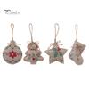 Five Pointed Star Tree Toppers Burlap Christmas Ornaments, Rustic Linen Fabric Hanging Decoration, Ball Stocking Farmhouse Ornaments Shaped