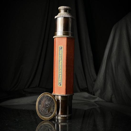 

Brass Antique Decor Spyglass, Handheld Telescope for Adventure Enthusiasts, Monocular Nautical Decor for Gifting, Kelvin Hughes London, 81.28 Cm