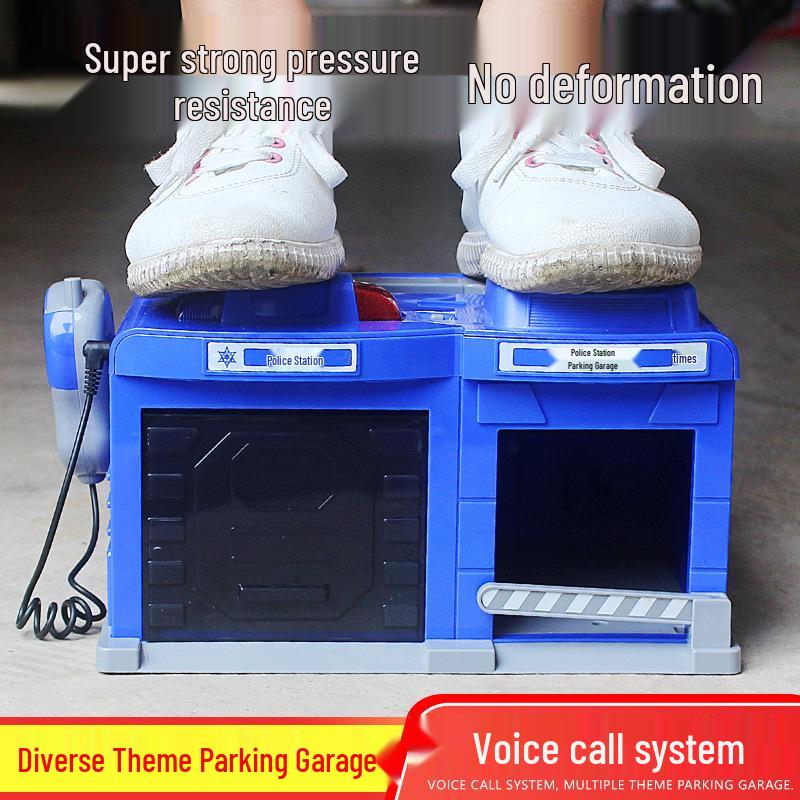 Cheng Le Mei Toy Police Car Garage and Storage Box Simulation Set