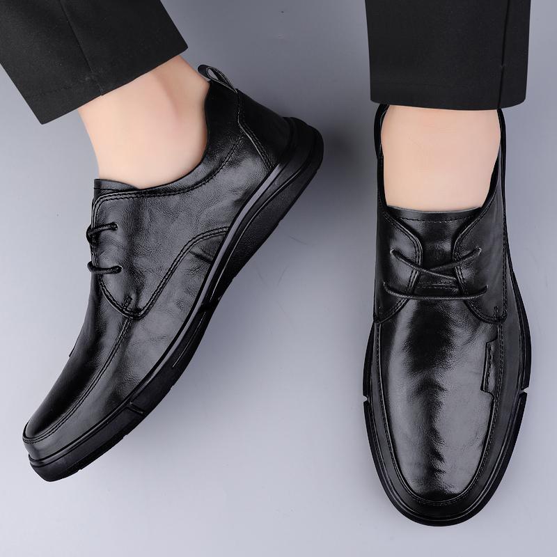 Male Casual Quality Genuine Leather Elegants Luxury Wedding Business Lace Up Oxfords Shoes Men's Soft Sole Loafers Shoes Spring
