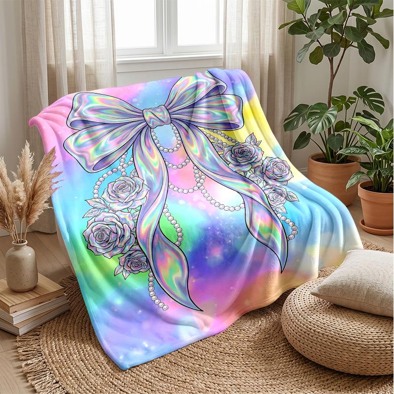 Queenly Glamour Crown Theme blanket Lightweight Warm Flannel Blanket Decorative Throw Blanket for Home Decoration