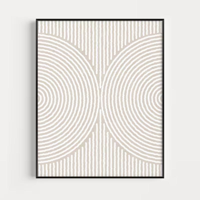 Modern Neutral Abstract Poster Wall Art Set of 3 Simple Line Print Posters Beige Minimalist Wall Art Decor for Living Room