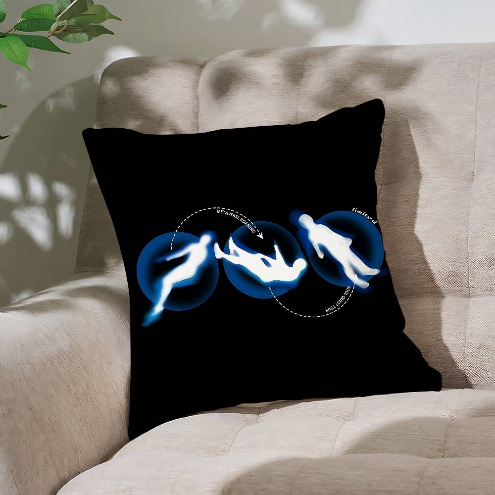 Quiet And Ethereal Blue Customizable Square Pillowcases Stylish And Soft Perfect For Beds Cars And Sofas