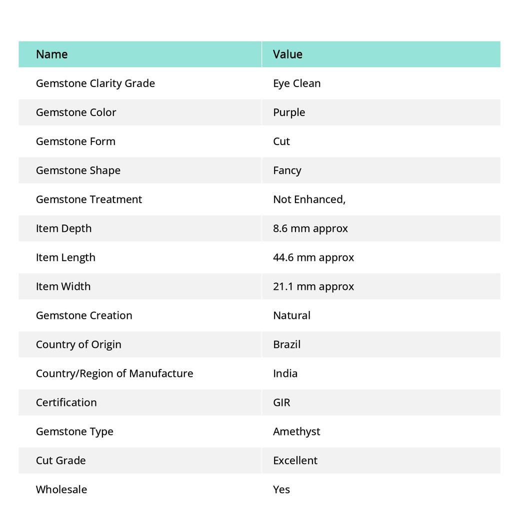 Silver-925 Pendant With Chain Purple Amethyst 122.45 Ct Natural Fancy Shape P-2072-S