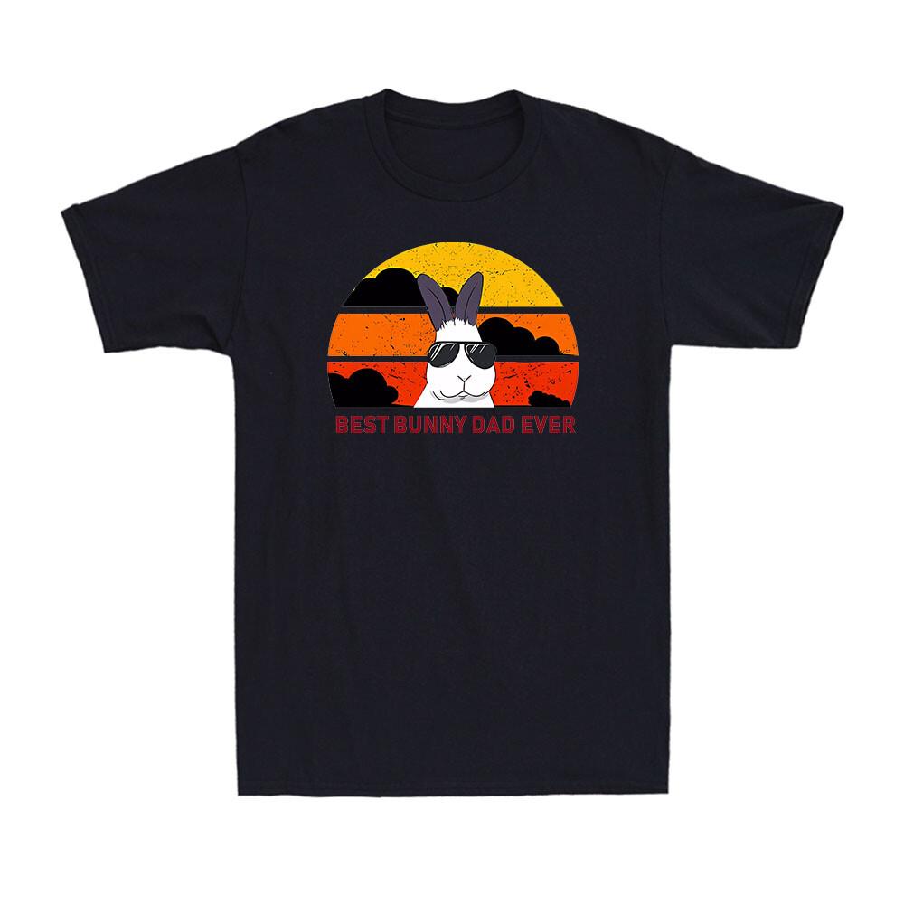 Bester Kaninchen-Papa aller Zeiten Vatertagsgeschenk Lustiges Vintage Neuheit Baumwoll-T-Shirt für Herren
