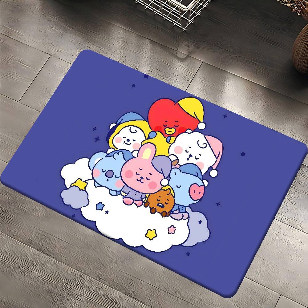 B-Bts21 Cartoon Kitchen Mat Kids Room Bedroom Decoration Balcony Anti-Slip Doormat Living Room Alfombra