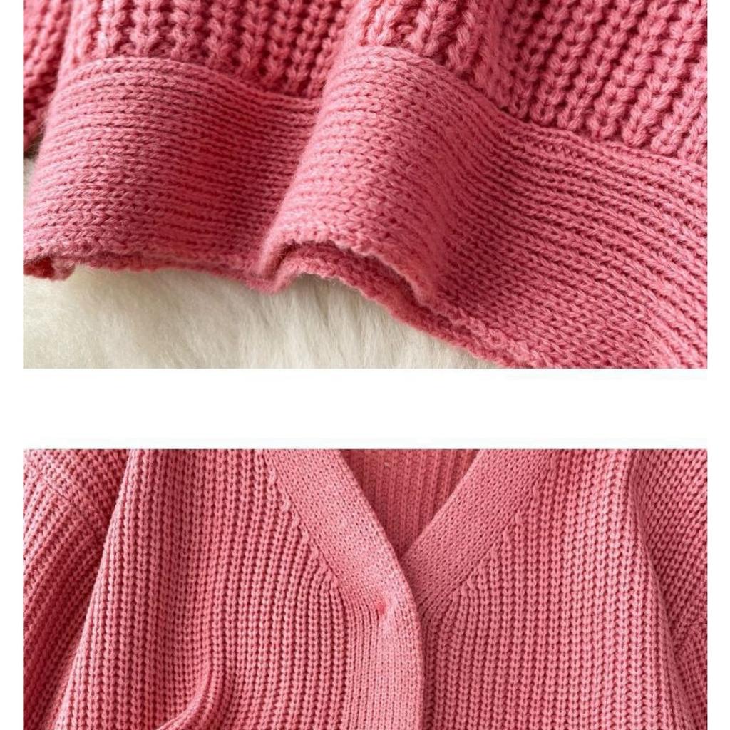 French Light Luxury Lazy High-end Knitted Fashion Suit Women's Autumn and Winter Loose Long-sleeved Top + High Waist Skirt