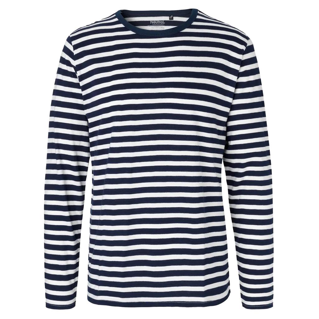 Neutrální pánské pruhované tričko s dlouhým rukávem