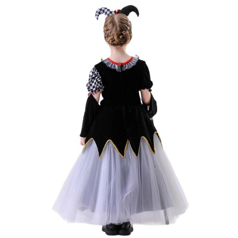 Halloween New Alice In Wonderland Poker Queen Clown Costume Plaid Skirt Children's Performance Costume