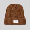 Add Fur Lined Winter Hats Solid Color Knitted Hats Casual Beanie Cap  Men And Women