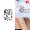 Elegant Exquisite Genuine Copper Charm Daisy Zircon Bead Stopper Safety Chain Fits Bangle Bracelets Jewellery Clip Gifts Women