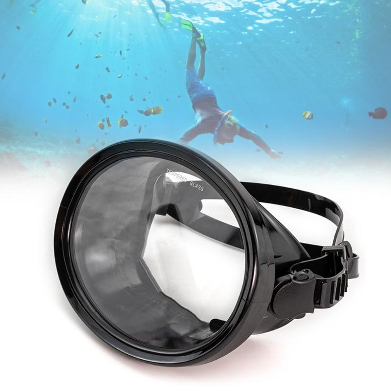 Diving Goggles Oval Shape Antifog Scubas Goggles Tempered Glass Antileak Diving Mask Panoramic Wide View Goggles Mask