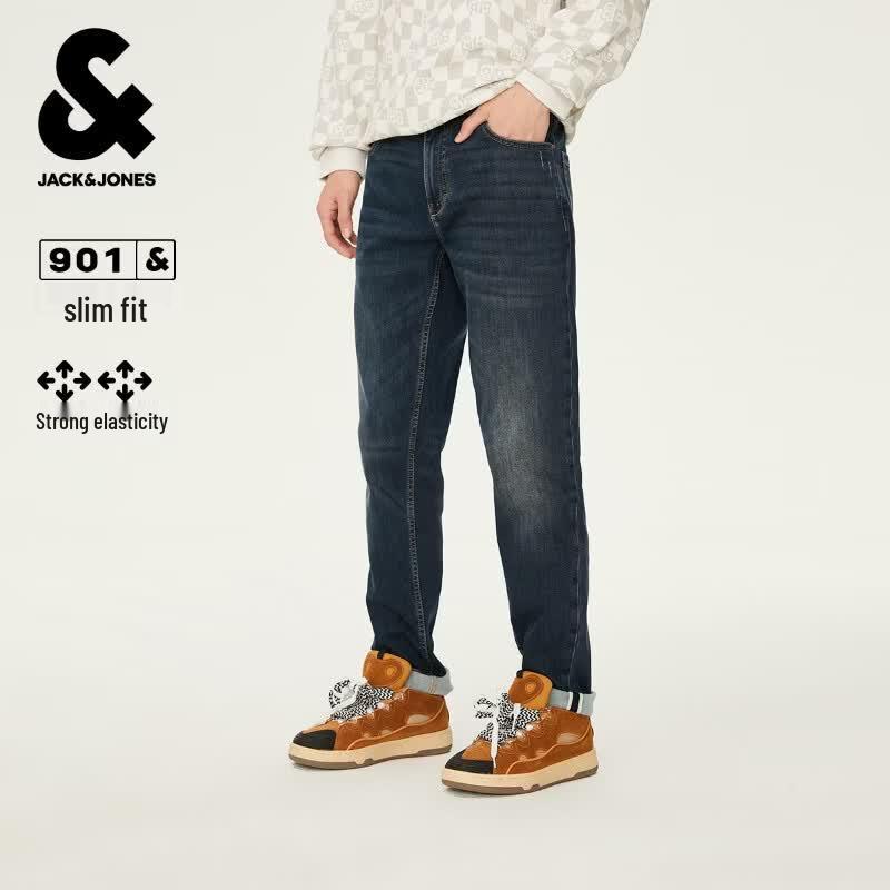Мужские джинсы Jack & Jones слим-фит, стиранные, эластичные W30/L30
