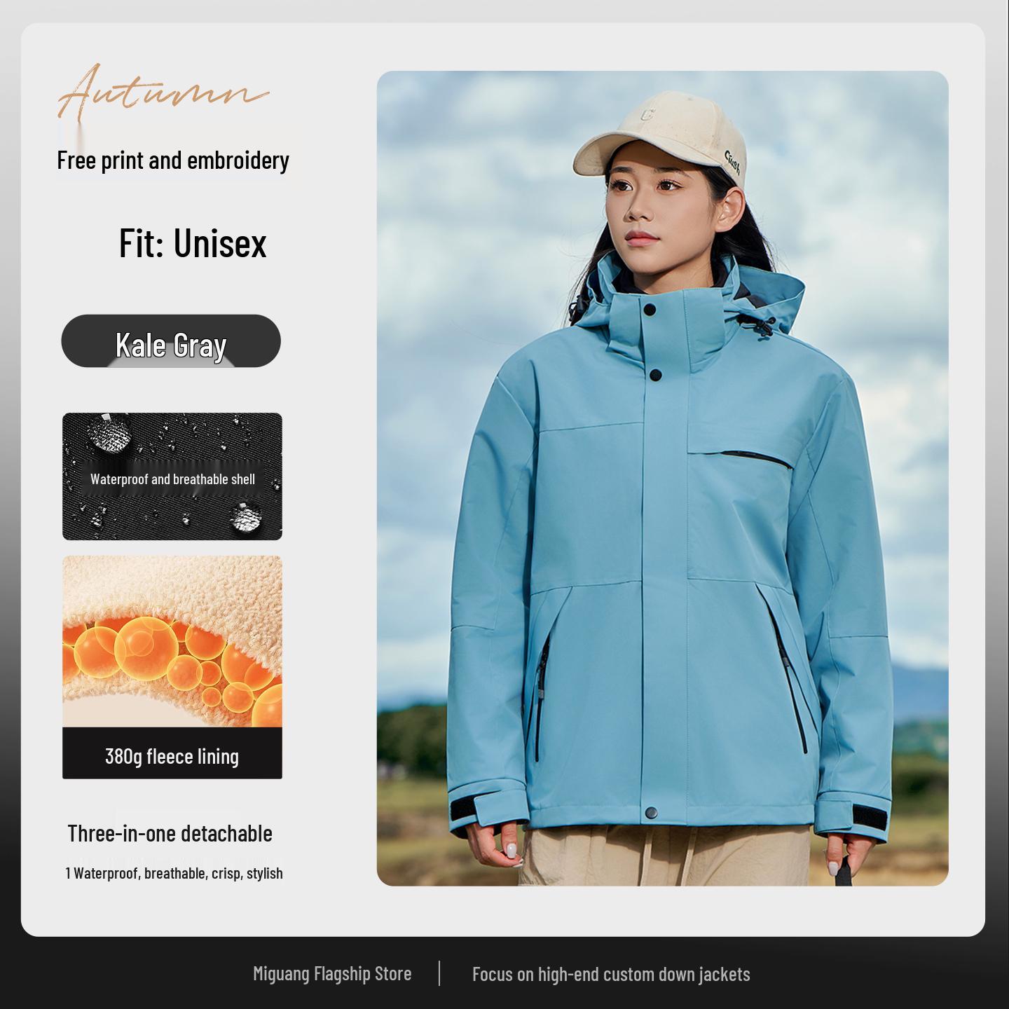 

Nio 4S Store Group Three-in-One Mountaineering Jacket with Logo - Autumn/Winter Thick Workwear Outerwear L