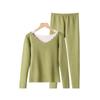 Women's Double-Sided Velvet Thermal Underwear Set - Self-Heating, Seamless Long-Sleeve Top & Pants for Autumn/Winter
