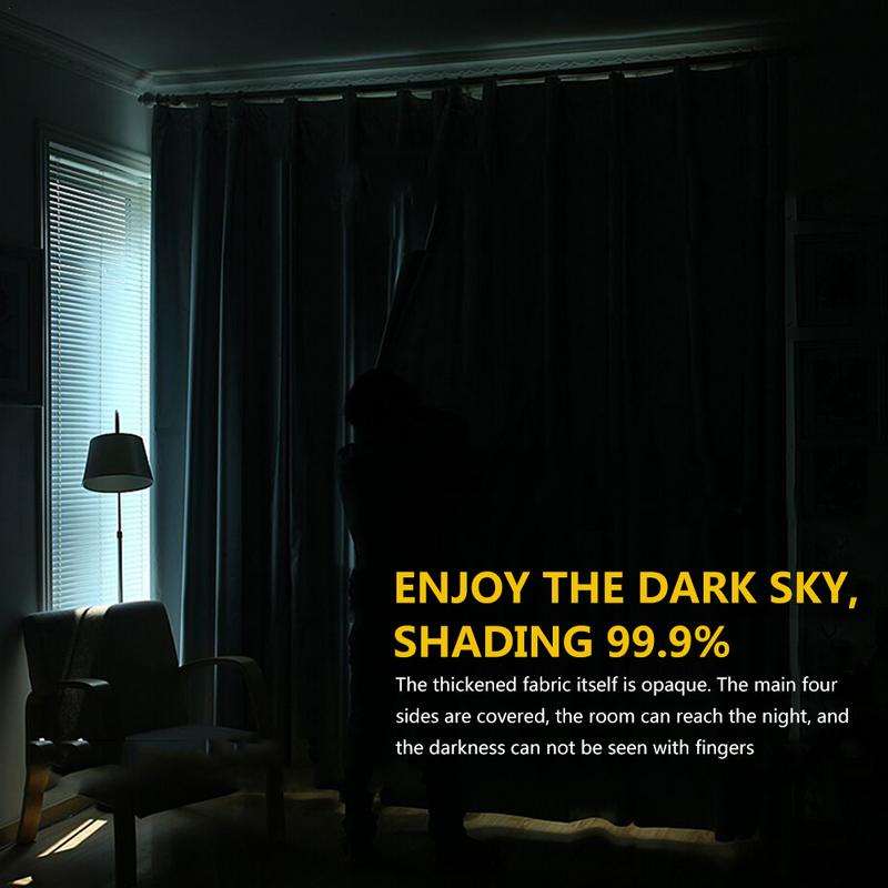 Blackouts Curtains Living Room Thickened Sun Protection Thermal Insulation Curtain With Hook Home Office Rectangle Hotel Bedroom